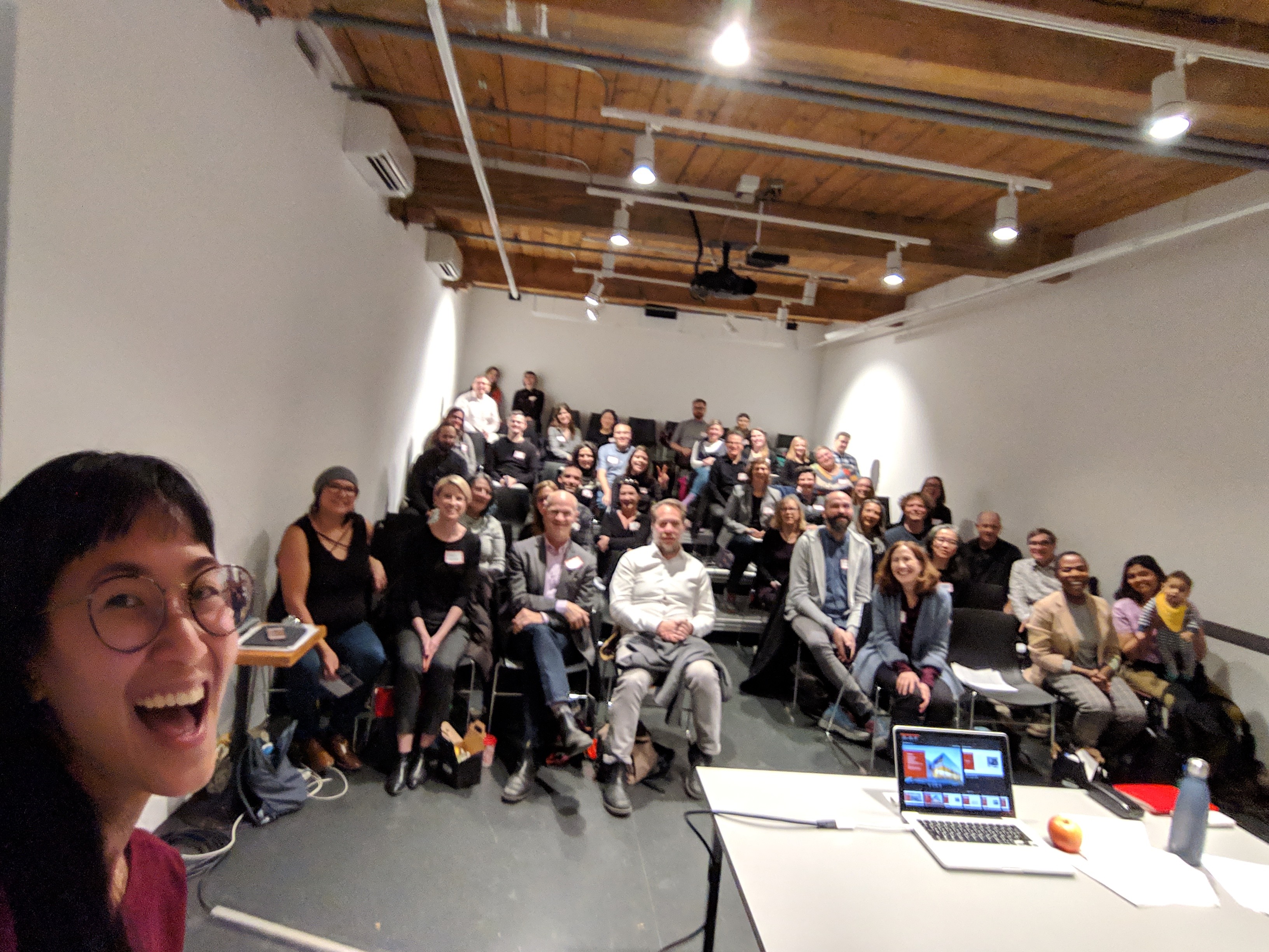 Sennah taking a selfie at the Inaugural A/CA Kick-Off Meeting in December of 2018