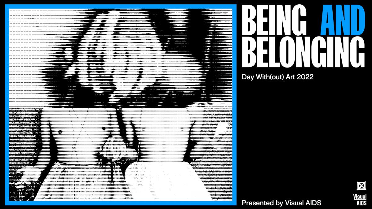 A promotional header image with two black and white halftone images of hands and torsos placed alongside text that says "Being and Belonging."