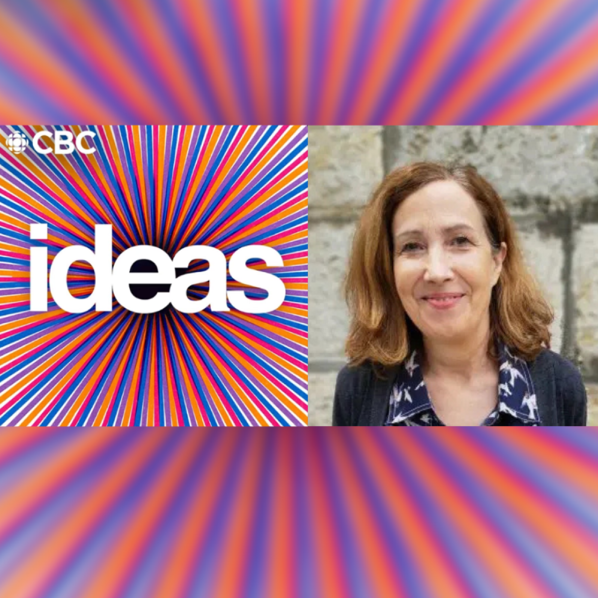 cbc ideas logo next to portrait of ACA PI Janine Marchessault against a brick wall