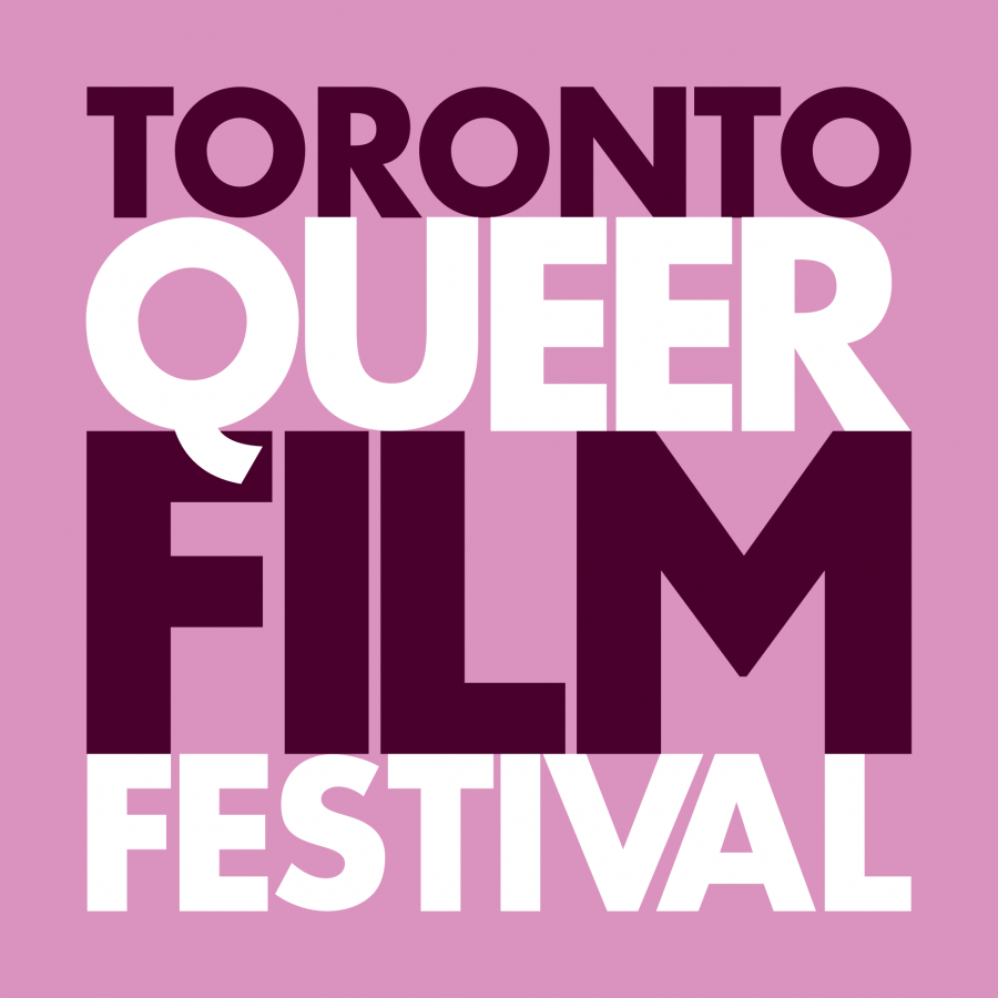 This image is the Toronto Queer Film Festival Logo. The logo is set on a pink background.