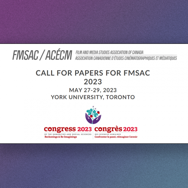 A promotional graphic showing a logo that says FMSAC and another that says Congress 2023. Between the two logos is call for papers blurb with the dates May 27-29, 2023 written underneath.