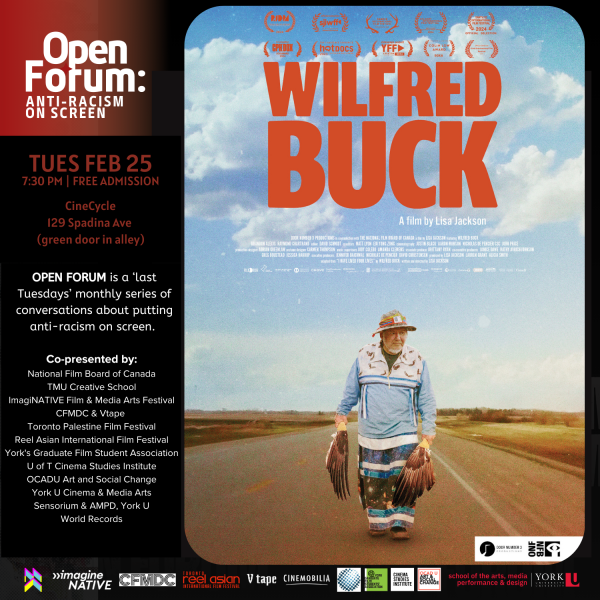 Open Forum: Wilfred Buck screening feb 25 w film poster background