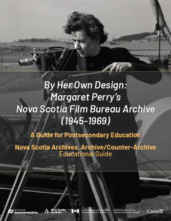 A book cover featuring a black and white photograph of a woman standing outside with a film camera on a tripod.